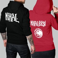   Khal his Khaleesi targaryen ház címer fekete-piros pulóver