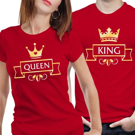 King & Queen szalagos - páros póló