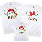 Karácsonyi mickey anya, apa, lánya fia - 3db családi póló szett