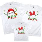 Karácsonyi mickey anya, apa, lánya fia - 3db családi póló szett