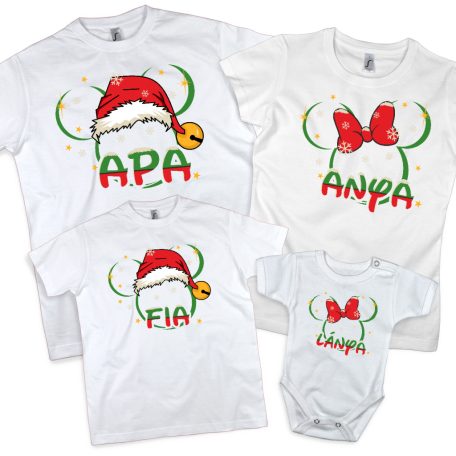 Karácsonyi mickey anya, apa, lánya fia - 4db családi szett