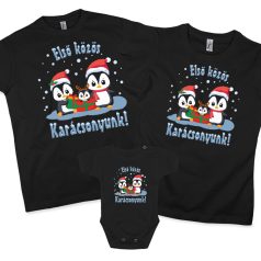   Első közös karácsonyuk PINGVIN - 3db családi póló szett