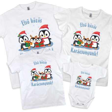 Első közös karácsonyuk PINGVIN - 4db családi szett