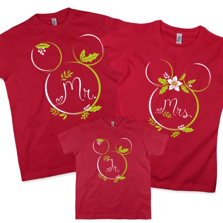 Mickey Mr. Mrs. Jr. családi póló szett 3db (Fiú)