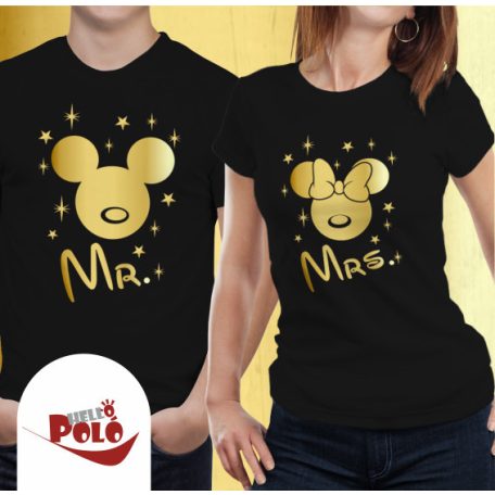 Mr. & Mrs. Mickey arany - páros póló