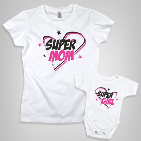 Super Mom and Girl póló szett