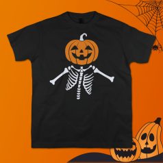 Tökfej csontváz - gyerek póló